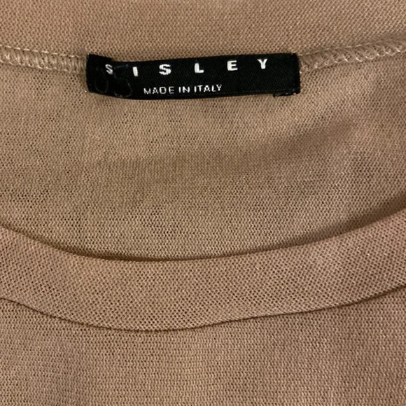 Sisley made In Italy nude long sleeve top size S-M - Picture 3 of 6